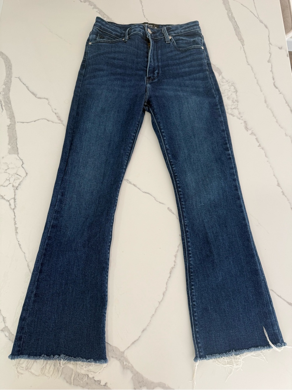 Just Black Denim Dark Blue Cropped Flare Jeans